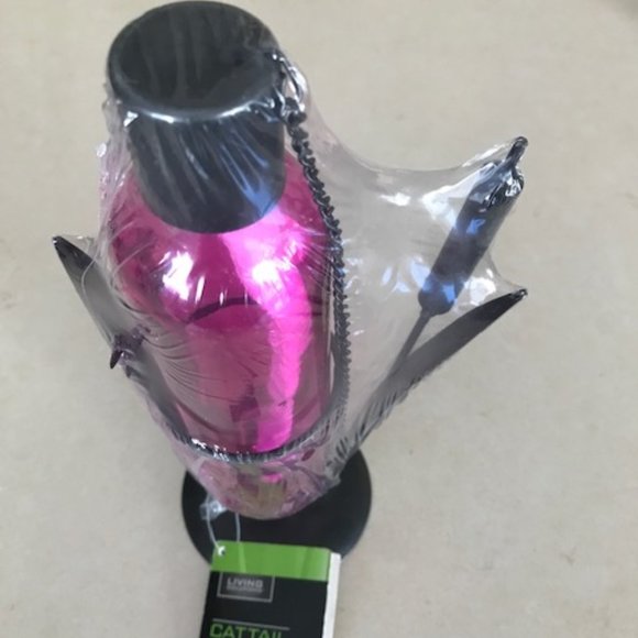 Living Solutions Pink Glass Cattail Bottle Torch Brand New - Picture 4 of 4